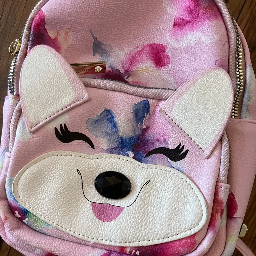 Betsey Johnson Girls Pink Floral Mini Backpack Kids Bags